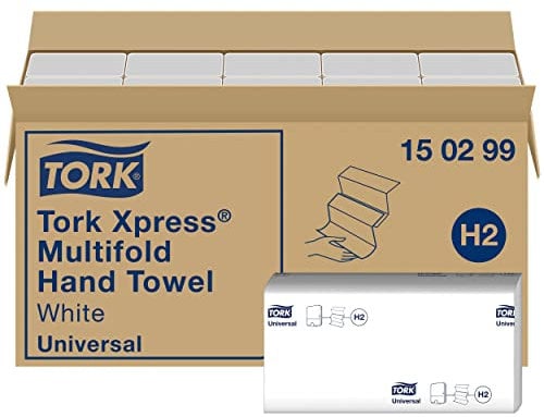 Tork Xpress Multifold Papierhandtücher 150299 - H2 Universal Falthandtücher für Handtuchspender - mehrfach gefaltet, 2-lagig, weiß - 20 x 237 Tücher