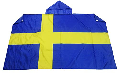 AZ FLAG - Umhangflagge Schweden - 150x90 cm - Schwedische Cape Fahne 100% Polyester mit Messing-Ösen - 110g