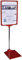 FRANKEN Preisständer, Info-Ständer A4, Freistehend, höhenverstellbar, tragbar, 210 x 620 x 10 mm, rot, PSM A4 01