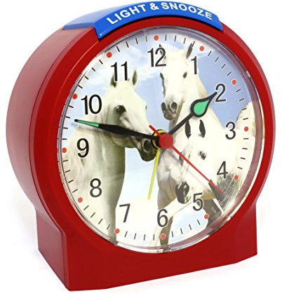 Atlanta Kinderwecker Pferde Rot Ohne Ticken Analog Quarz - 1189-1