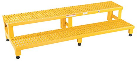 Vestil ASP-60 Steel Adjustable Step Mate Stand 2 Step 22-7/8 in. x 59-3/4 in. x 15-1/4 in. 500 Lb. Capacity Yellow