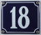 Buddel-Bini Wetterfestes Emaille Hausnummernschild Nr. 18 blau/weiß 14x12 cm sofort lieferbar