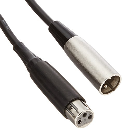 Shure C25B - Conector XLR de cable resistente de 25 pies en el extremo del micrófono, color negro