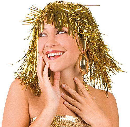 SPARPACK! Perücke Lametta Disco, gold 24 Stk.