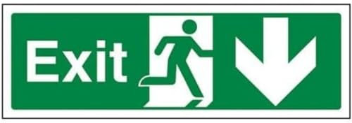 vsafety 21002 ax-s flecha hacia abajo seguro Condición salida señal adhesiva, vinilo, paisaje, 300 mm x 100 mm