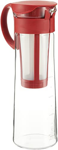 Hario Mizudashi Cold Brew Coffee Pot Teekanne, Glas, rot, 1000 ml