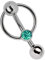 Modern Nature Piercing-Schmuck Intimpiercing Titan Banane in 1,6 x 14 mm + 5 mm Lochkugel und Klemm-Ring mit Stein in grün-türkis
