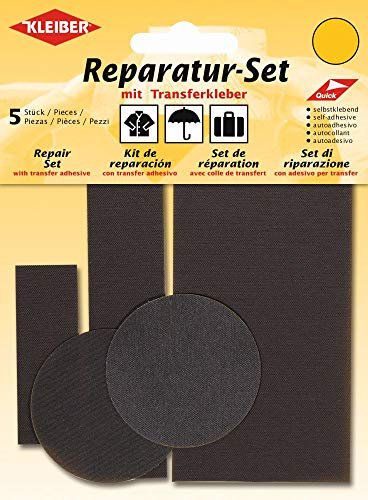 Kleiber 5-er Set Selbstklebende Ausbesserungsflicken für Bekleidung aus Nylon, braun