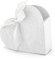 PartyDeco Geschenkbox Herz mit Schleife – Gastgeschenk Hochzeitsdeko Schachtel – Weiß, 10 x 9 x 3 cm, 10 Stück