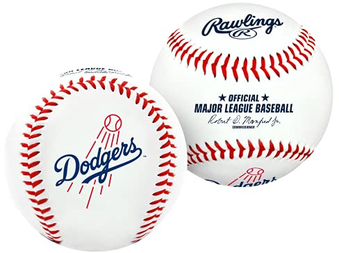 Rawlings MLB Los Angeles Dodgers Team Logo Baseball, White, 1