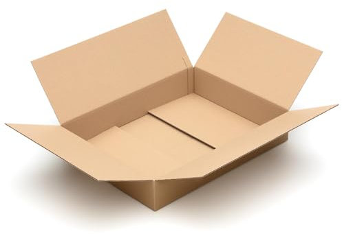 KK Verpackungen Versandkartons 600 x 450 x 100 mm Braun 1-wellig (Außenmaß 604 x 454 x 116 mm) | 10 Stück, Faltkartons Kartons geeignet für Versand als DHL Paket DPD Hermes GLS Paketklasse M (KK55)