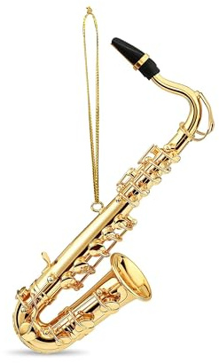 Musical Instrument Christmas Ornament (4.5 Gold Saxophone) by Broadway Gifts