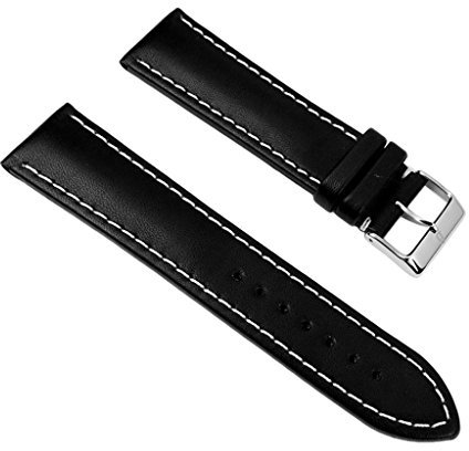 Barington Uhrenarmband Leder Rind-Rustica schwarz 22mm 23834S