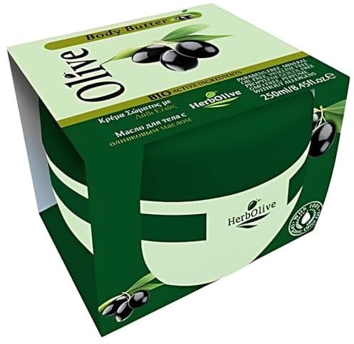 Herbolive Körperbutter mit Olivenöl und natürlichem Sonnenblumenöl, Hautpflege Bodylotion Damen, Bioaktiver Aloe, Panthenol, Feuchtigkeitsspendend und belebend für weiche Haut