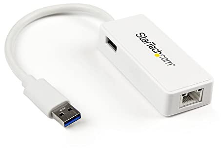 StarTech.com Adaptateur USB 3.0 vers Ethernet Gigabit - Carte Réseau Externe USB vers 1 Port RJ45 - Blanc (USB31000SPTW)