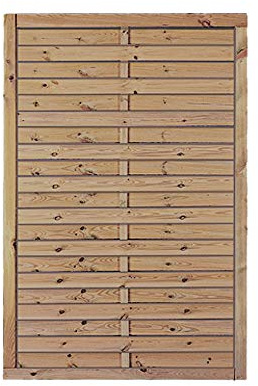 Preiswerter Lamellenzaun/Balkon Windschutz in den Maßen 100 x 150 (Breite x Höhe) aus druckimprägniertem Kiefer/Fichte Holz Hamburg II
