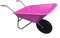 Wheelbarrow Pink Plastic Body with Puncture Proof PU Wheel 85 Litre