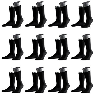 FALKE Herren Business-Socken Swing 14633 12 Paar, Farbe:Schwarz;Sockengröße:43-46;Artikel:-3000 black