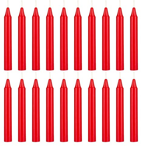 Mega Kerzen – geruchloses 10,2 cm Mini Chime Ritual Spell Taper Kerze, rot, 20 Stück