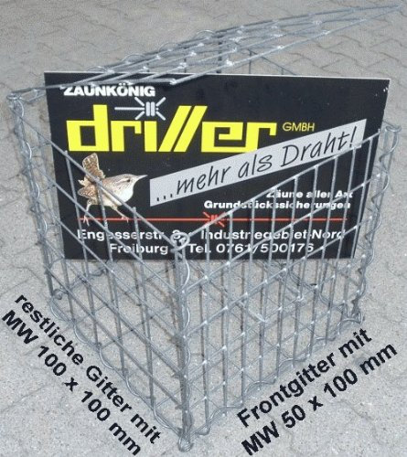 Gabionen 1000 x 1000 x 500 x 4,5 mm, Steinkorb Gabionenkorb enge Front