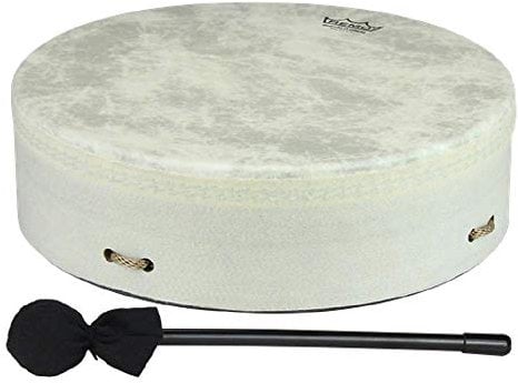 Remo World Percussion - Buffalo Drum - 10 x 3,5 - Acousticon Rahmen, Fiberskyn 3 Fell, Schnurhaltekreuz, fest vorgestimmt, inkl. Schlägel - E1-0310-00