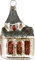 Marolin Glas 'Kirche mit blauem Dach' patiniert