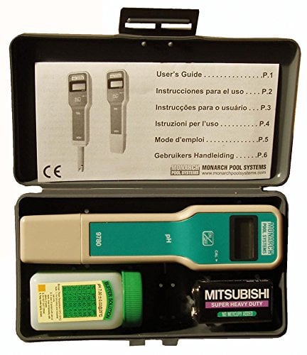 Monarch Pool System - Tester di PH elettronico, Cofanetto Nero/Tester Bianco/Verde