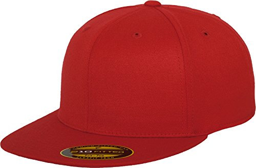Flexfit Erwachsene Mütze Premium 210 Fitted, rot (red), 6 7/8 - 7 1/4