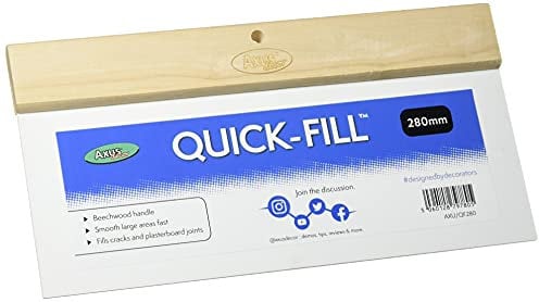 Axus Decor Quick-Fill (Blue Series) Flexible Caulking Blade Beechwood Handle & plastic - Wallpaper Smoother Tool For Professional & DIY Projects, Ideal For Cracks, Smoothing, Wallpapering - 280mm