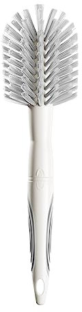 Tommee Tippee Cepillo para biberones y tetinas 2en1Clean, extraancho, cerdas suaves y duraderas para evitar arañazos, mango con limpiador de tetinas