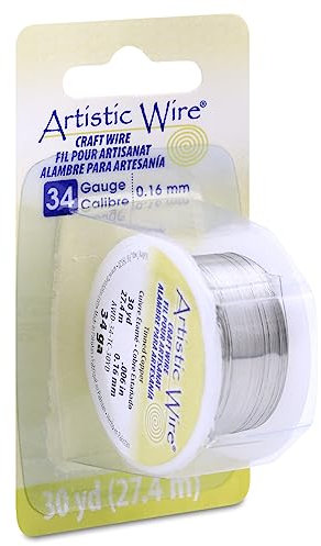 Beadalon Artistic Wire 34-Gauge Tinned Copper Wire, 30-Yards
