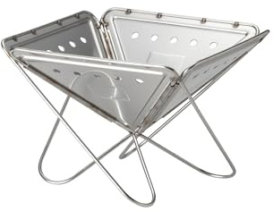 Snow Peak Pack & Carry Fireplace, kleine, Faltbare und tragbare Feuerstelle aus Edelstahl, für Camping und Kochen im Freien