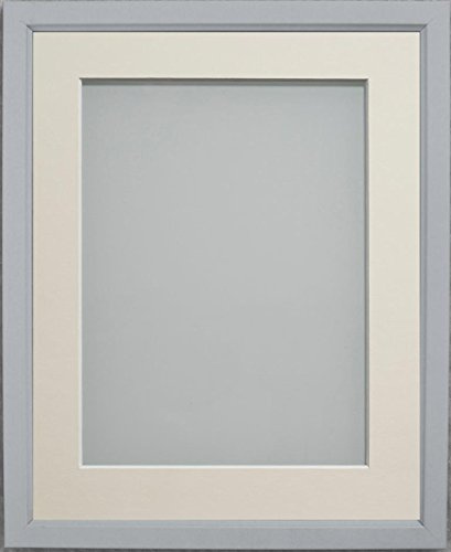 Frame Company Drayton Range 14x11-inch Grey Picture Photo Frame with Ivory Mount For Image Size 13x9-inch