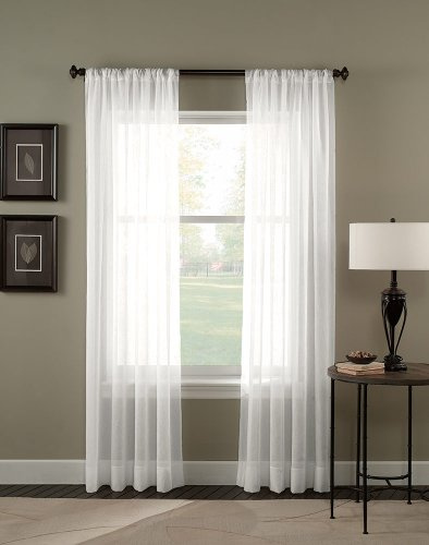Curtainworks Trinity Crinkle Voile Sheer Curtain Panel, 51 by 108, Winter