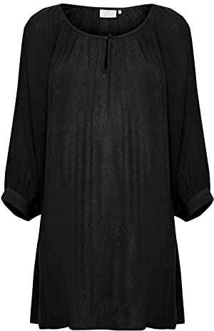 KAFFE Damen Tunika Amber Damen Tunika Amber 3/4 Arm Casual Shirt Rundhals 3/4 Ärmel