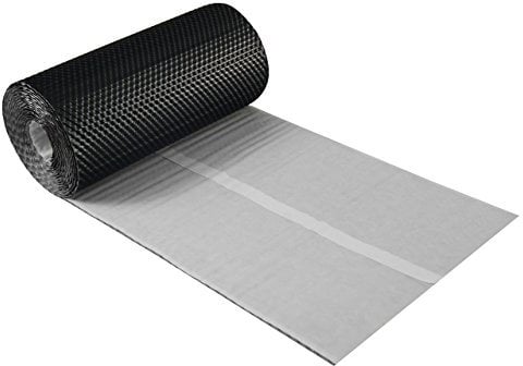 Kaminanschlussband 3D Strukturiertes Aluminium 300 mm x 5 m, 7 Farben Wandanschlussband Dach Kamin Wand Schornstein (Schwarz)