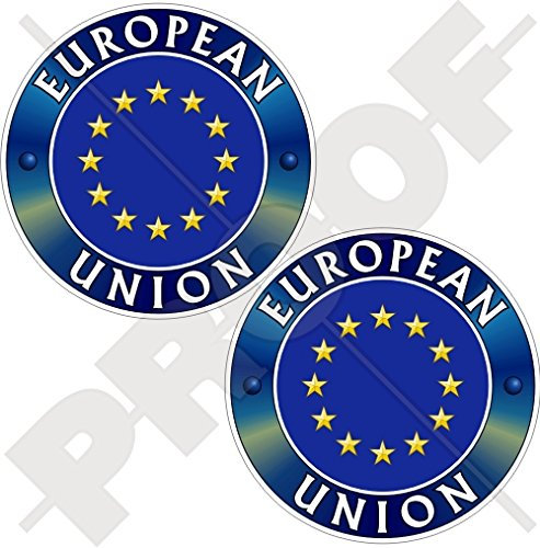 Europa EUROPÄISCHEN UNION flag-emblem EU 75 mm (7,6 cm) Bumper Sticker, Aufkleber Vinyl X2