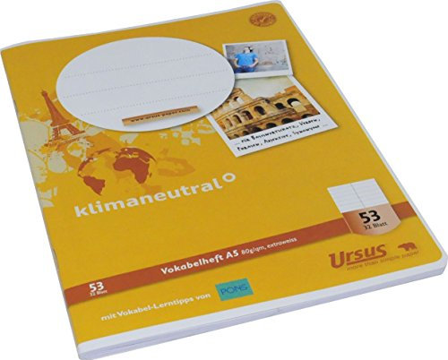 Ursus Basic 040532053 Aufgabenhefte und Mitteilungshefte Vokabelheft A5 32 Blatt Lin53