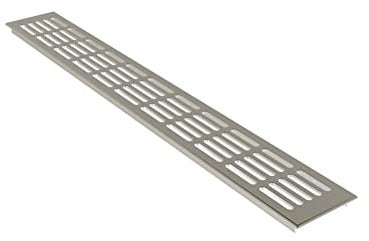Ventilation Grill Plate / Screen / 80 x 600 mm / Aluminium / Anodised Stainless Steel