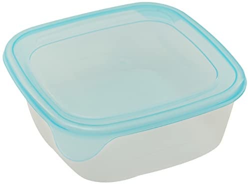 CURVER | Lot 3 btes herm carrées Fresh'n Go (3x0.8L), Transparent/Bleu, Foodkeepers OPP, 15,5x15,5x11 cm