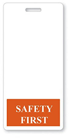 Safety First Vertikal Badge Buddy mit Orange Grenze von speziellen ID, einzeln verkauft
