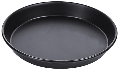 Contacto Pizzablech aus Schwarzblech, ∅18 cm, 2,5 cm hoch, gebördelter Rand, Gastro-Qualität, Nicht spülmaschinengeeignet
