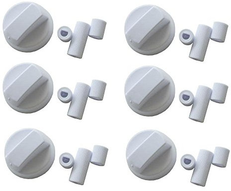 Ex-Pro® Universal White Control Knobs for All Ovens, Cookers and Hobs - Pack of 6