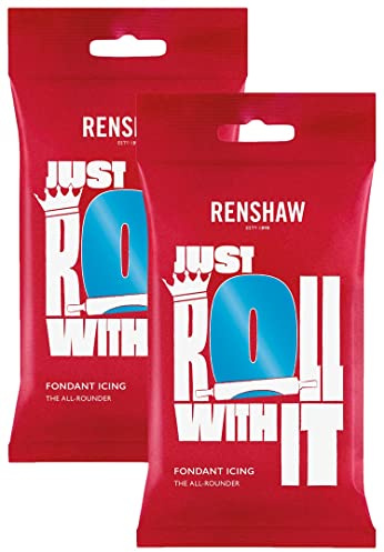 Renshaw - Professionelle Zuckerpaste - 2 x 250g - Packung mit 2 - Kuchendekoration Fondant (Turquoise (Türkis))