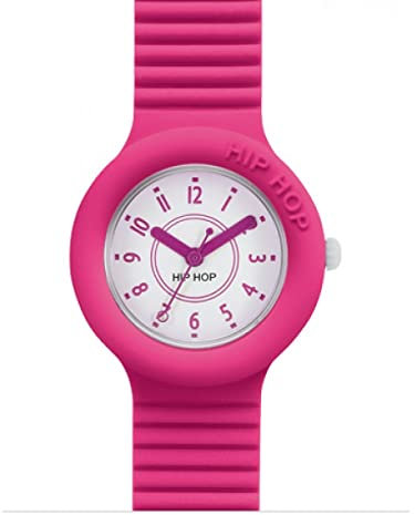 HIP HOP, Numbers Collection, Orologio Donna Fucsia Purple, con Cinturino in Silicone Intercambiabile e Regolabile, Pratica Chiusura, Cassa 32mm, Movimento al Quarzo, Resistente all'Acqua, Fucsia