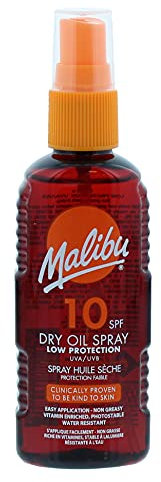 Malibu Wasserabweisendes, nicht fettendes Trockenöl mit niedrigem Schutz, Sonnenspray, LSF 10, 100 ml