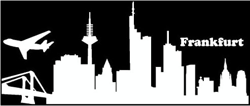 Samunshi® Autoaufkleber Frankfurt Aufkleber Skyline 20 x 8,2cm weiß