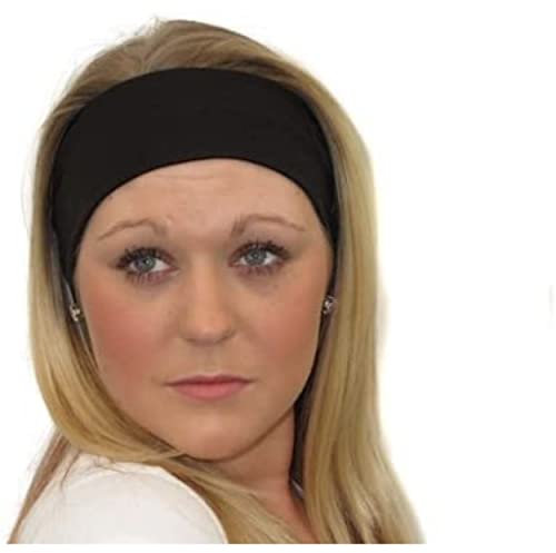 7cm Black Stretch Headband Bandeau Sports Dance Gym Training Make Up Hair Band for Women Girls by Glitz4Girlz