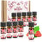 com-four® 10x duftende Öle im Set - Raumduft Obst - Duftöl für Aroma-Diffusoren, Lufterfrischer, Wasser-Verdampfer, Luft-Befeuchter (10er Mix Obst)