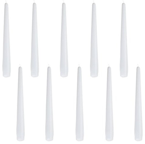 Gies Leuchterkerzen 10Stück Ø23,5x245mm Weiss Spitzkerzen Tafelkerzen Qualität